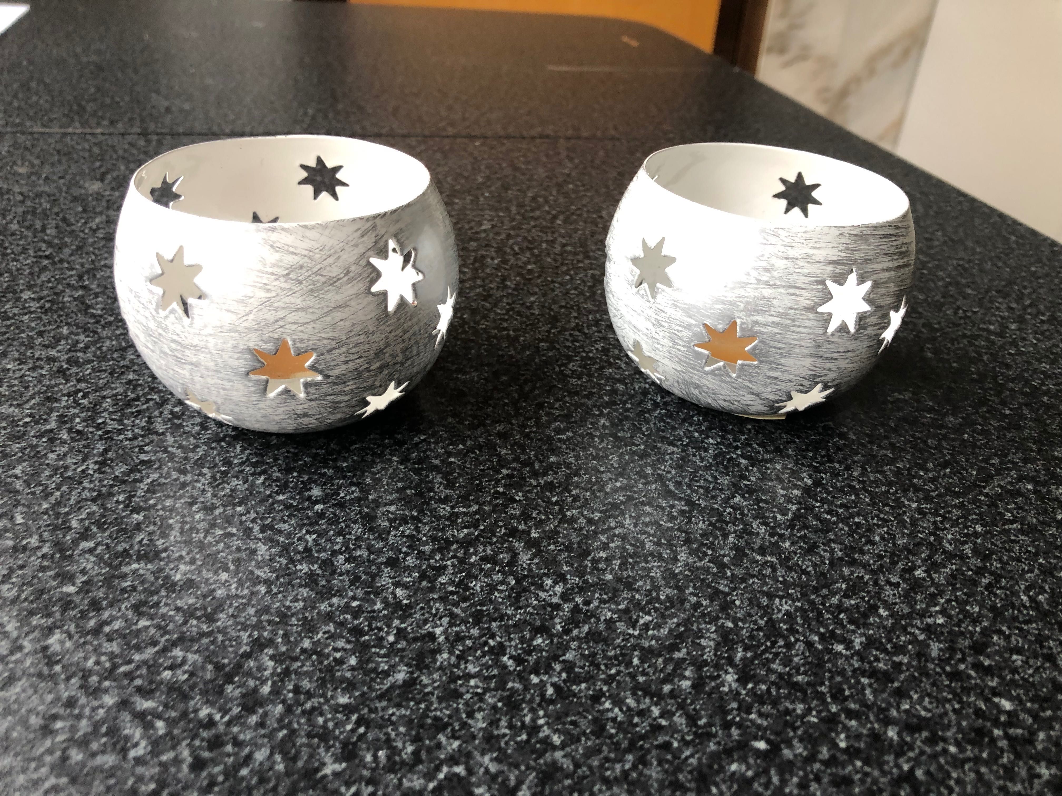2 Porta Velas em latão com motivos de estrelas Zara Home