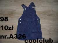 Sukienka suknia 98 coolclub jeansowa