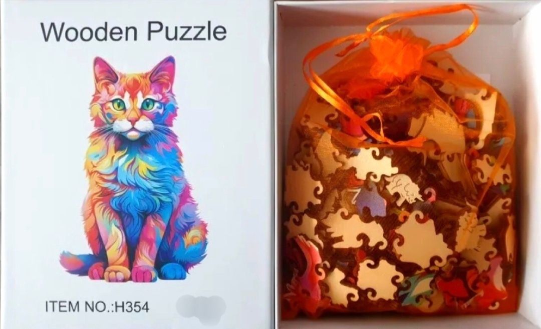 Puzzle kot , wooden puzzle , puzzle o nietypowym kształcie