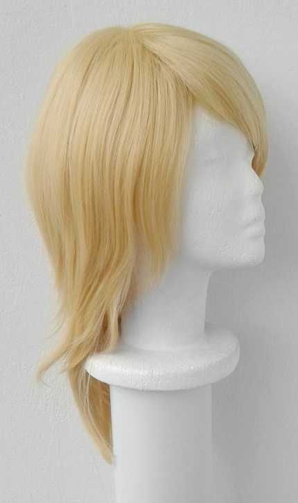 Blond żółta peruka z grzywką dłuższym tyłem cosplay wig