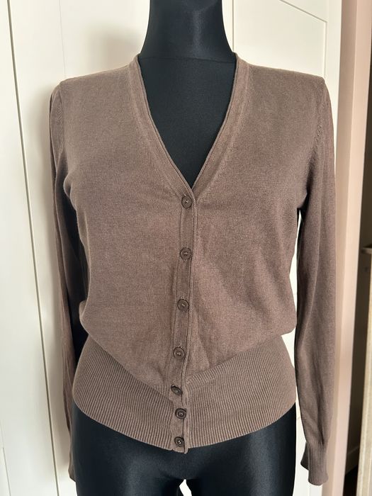 Marc Aurel jedwab bawelna kaszmir sweterek czekoladowy rozmiar 38