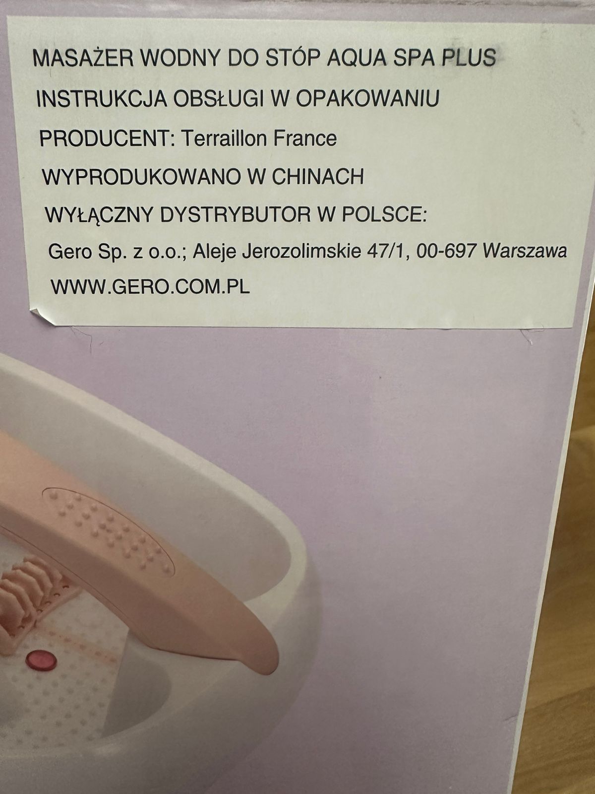 Masażer wodny do stóp  AQUA SPA PLUS.