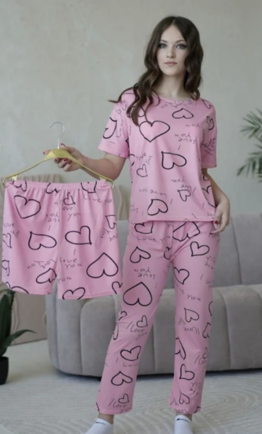 Піжама жіноча Женская пижама с шортами штанами Стильна піжама Туніка