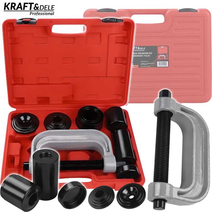 KRAFT&DELE Przyrząd Prasa Śrubowa Montażu Demontażu Tulei 9el. KD12508