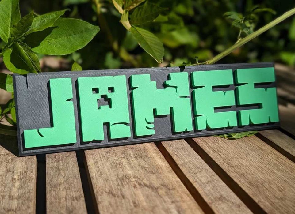 Nome personalizado com fonte de Minecraft