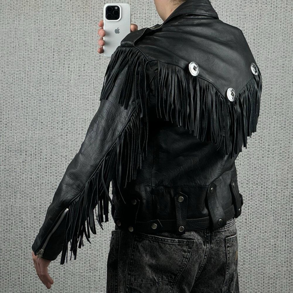 Кожанка Vintage Dollar Leather Cowboy шкірянка косуха мото куртка кожа