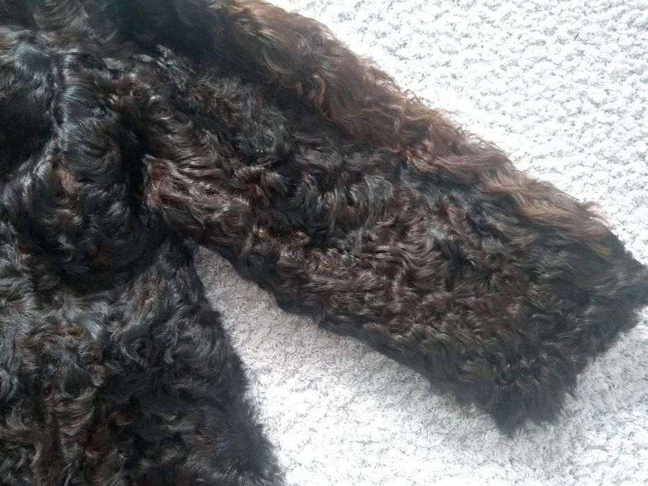 Futro naturalne Karakuły Ciemny brąz L/XL