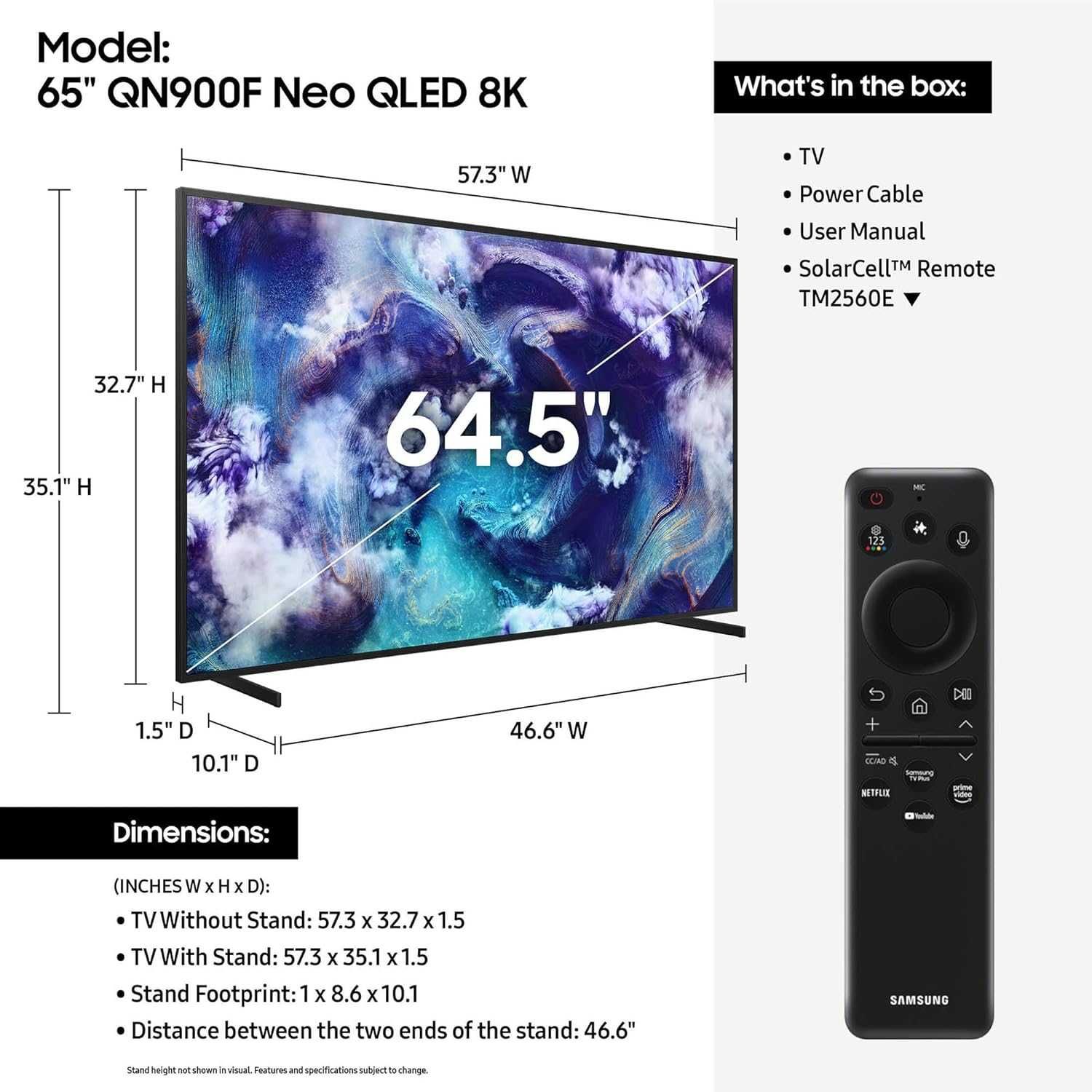 Телевізор Samsung QLED Mini LED 8K QE65QN900F НОВИНКА Модель 2025-2026