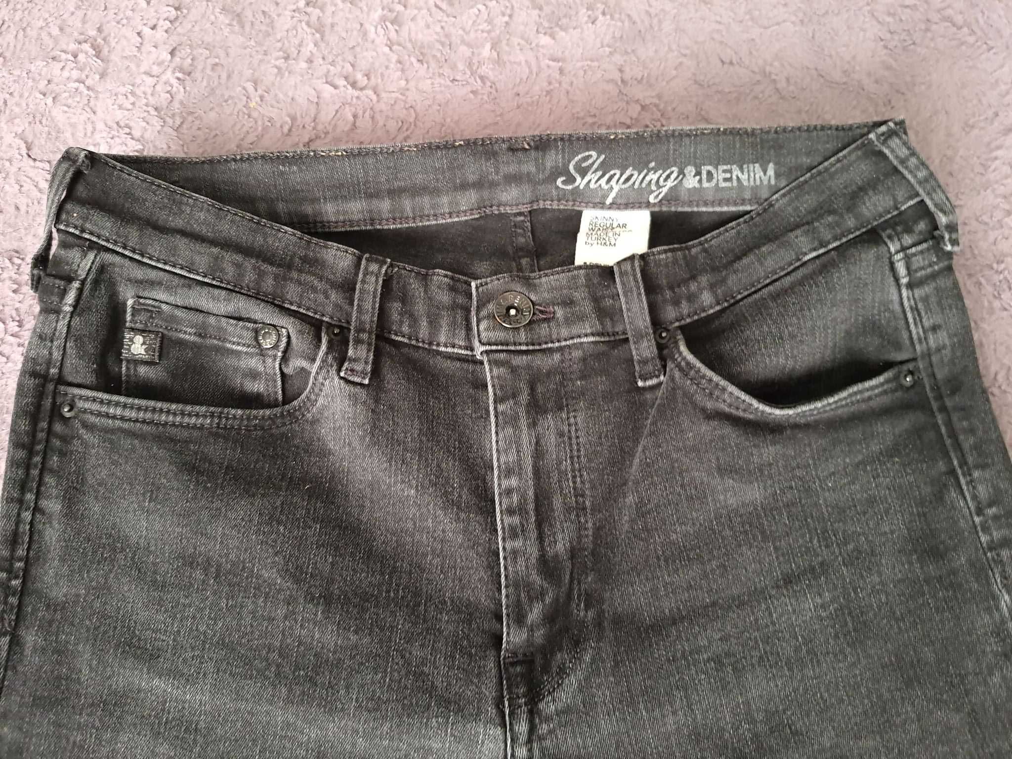Spodnie czarne jeansowe damskie Denim 30/32