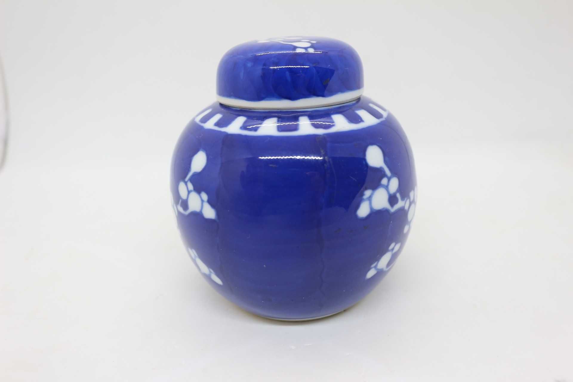 Pote Porcelana Chinesa Decoração Ginger a Azul e Branco XX 9,5 cm