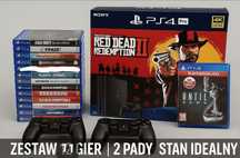 PS4 Pro 1TB + 2 pady + 11 gier (w tym nowa!) – Stan idealny