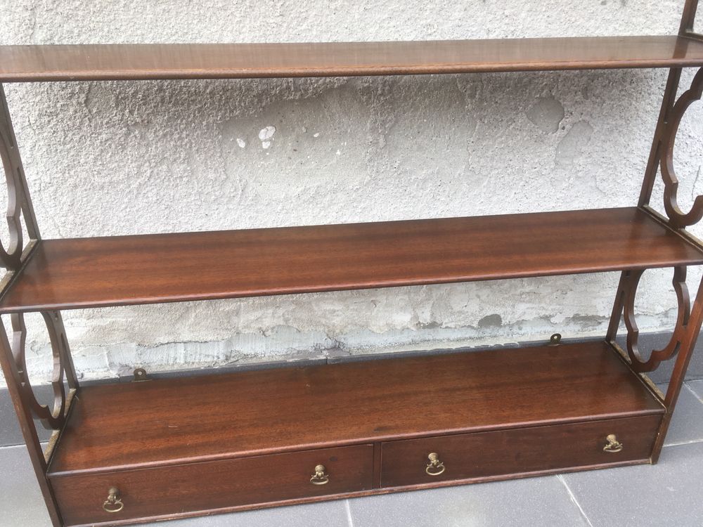 Angielska mahoniowa półka na książki początek XX wieku vintage design