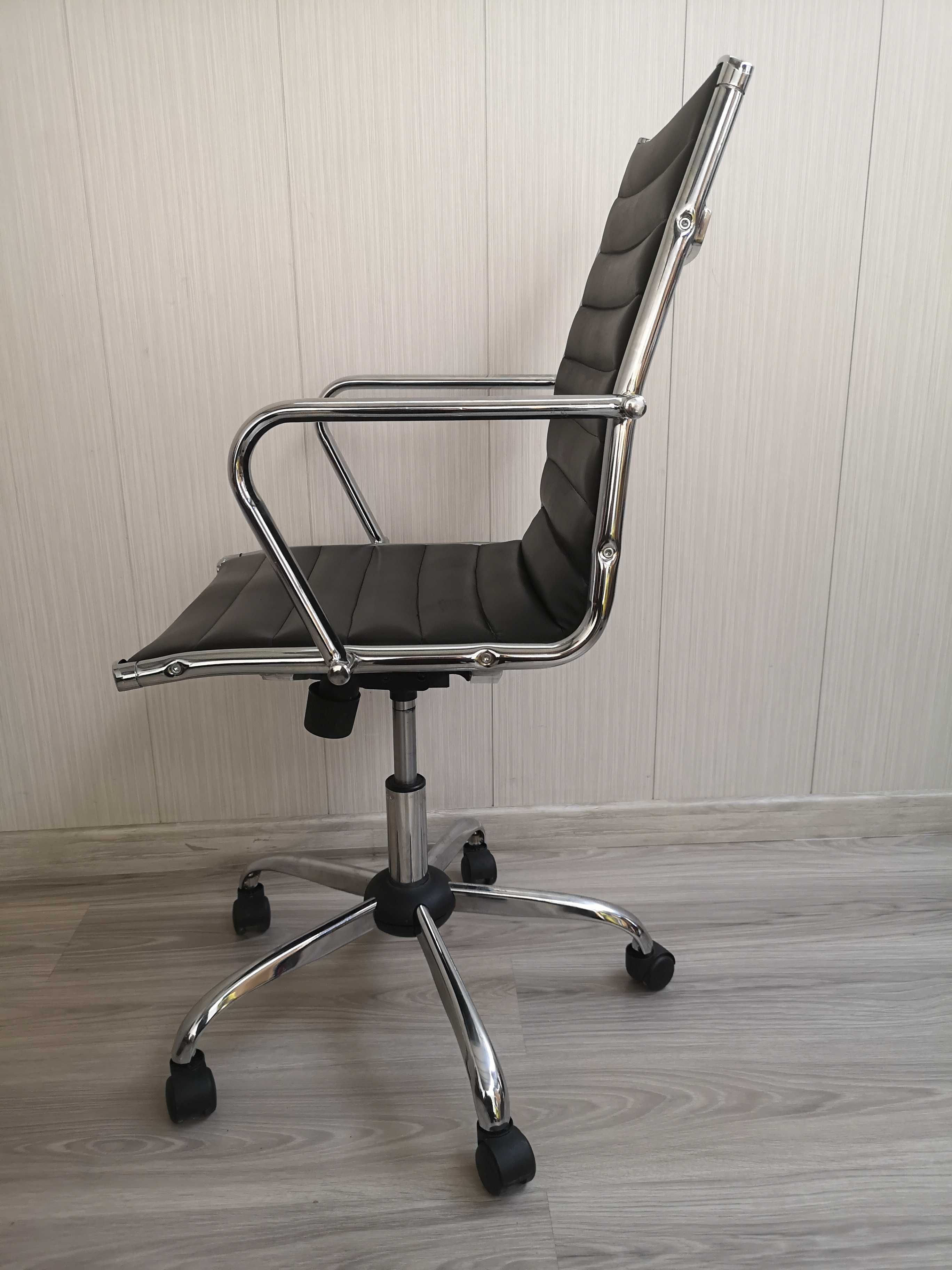 krzesło na kółkach chrom fotel biurkowy