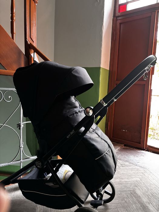 El kamino 360 , дитяча коляска з ревресивним блоком , чорного кольору