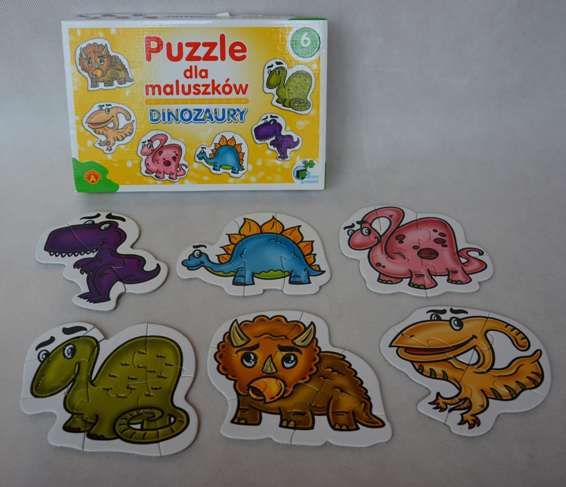 puzzle dinozaury, stan bdb