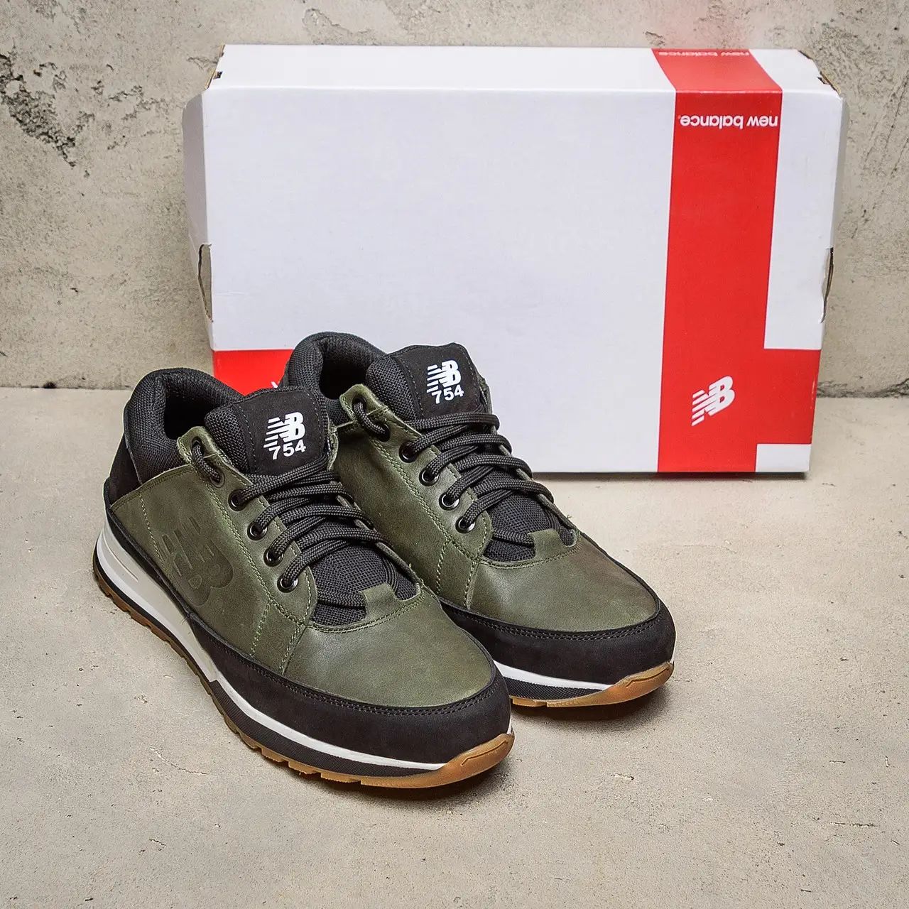 Кроссовки мужские кожаные New Balance зеленые