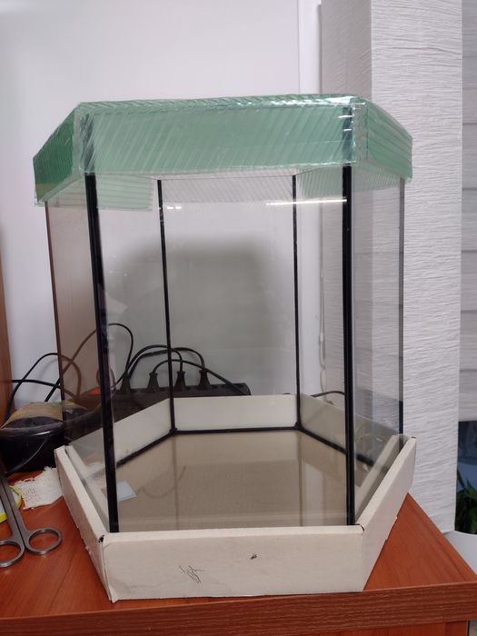 Akwarium o podstawie sześciokąta