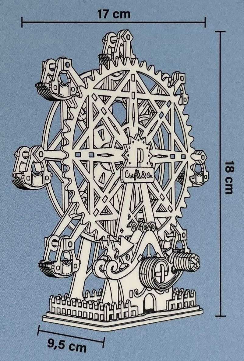 DIY Ruchome Drewniane Puzzle 3D Diabelski młyn