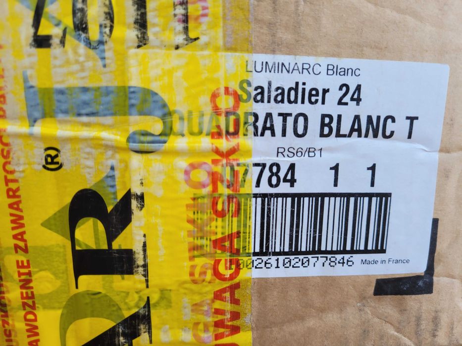 salaterki kwadratowe Luminarc Arcoroc 24 cm, 6-pak, nowe