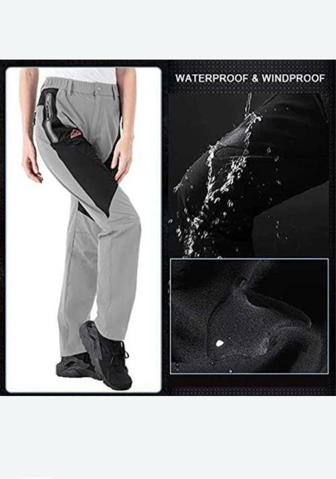 Damskie wodoodporne spodnie do chodzenia z kieszeniami na zamek, lekki