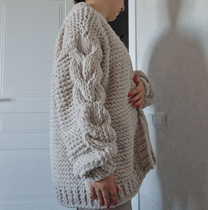 Плюшевий кардиган з Alize puffy fine