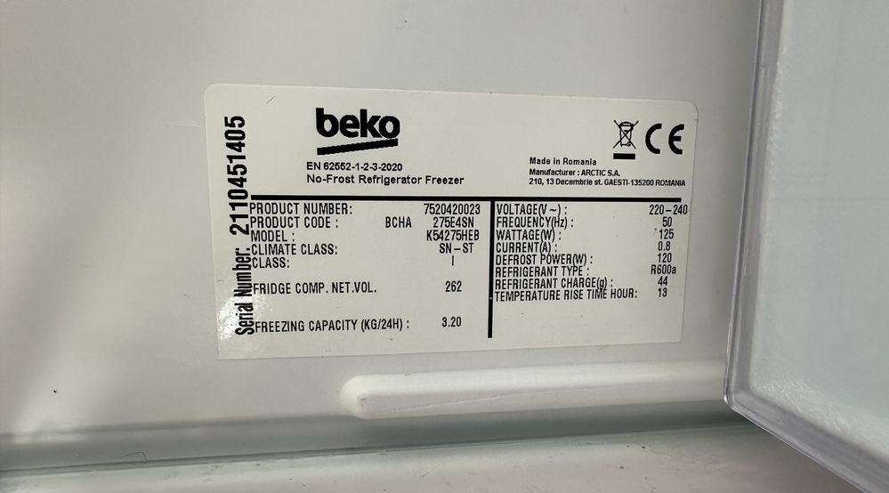 Frigorifico de encastre - BEKO