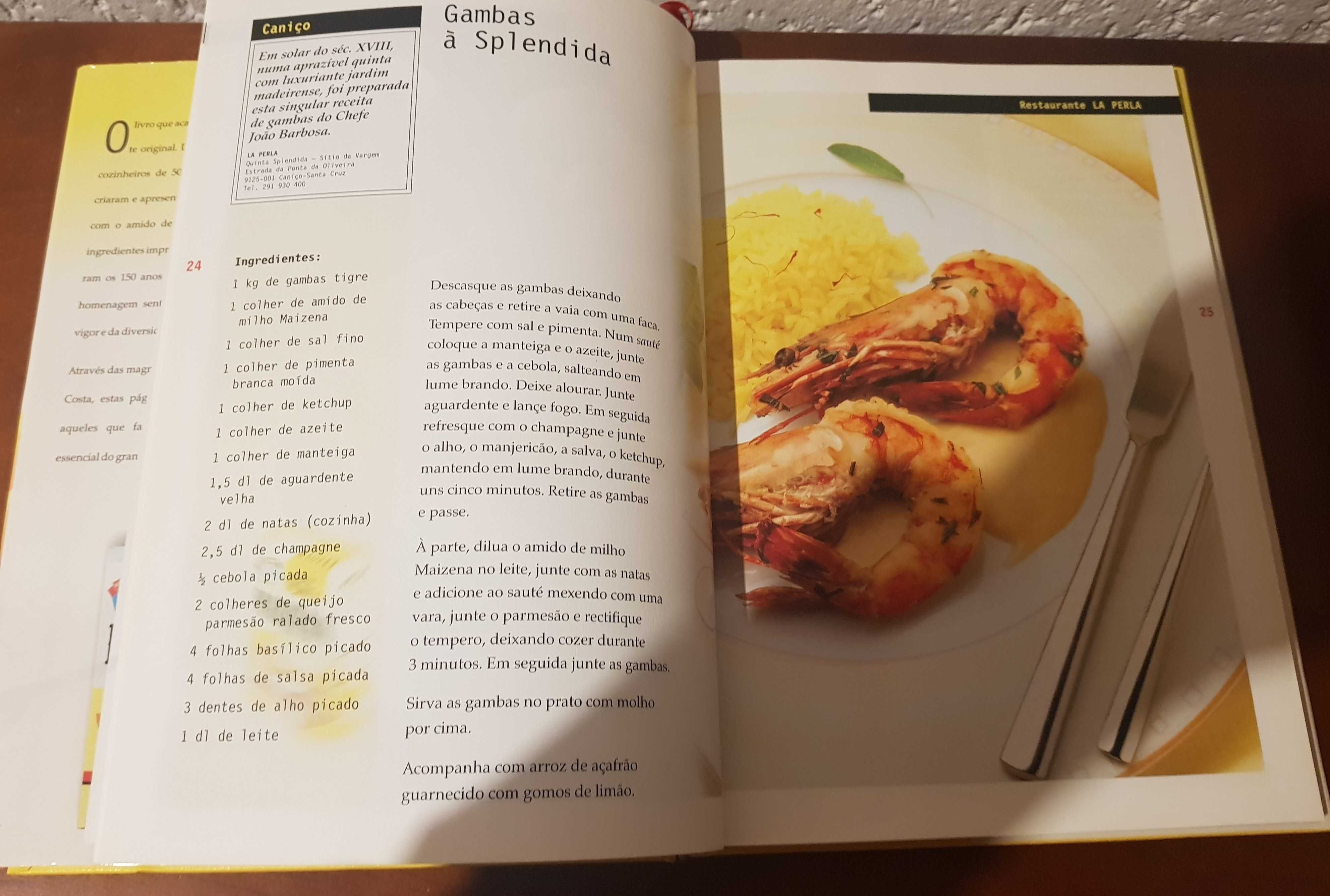 Livro de Culinaria Maizena antigo 50 melhores restaurantes Portugueses