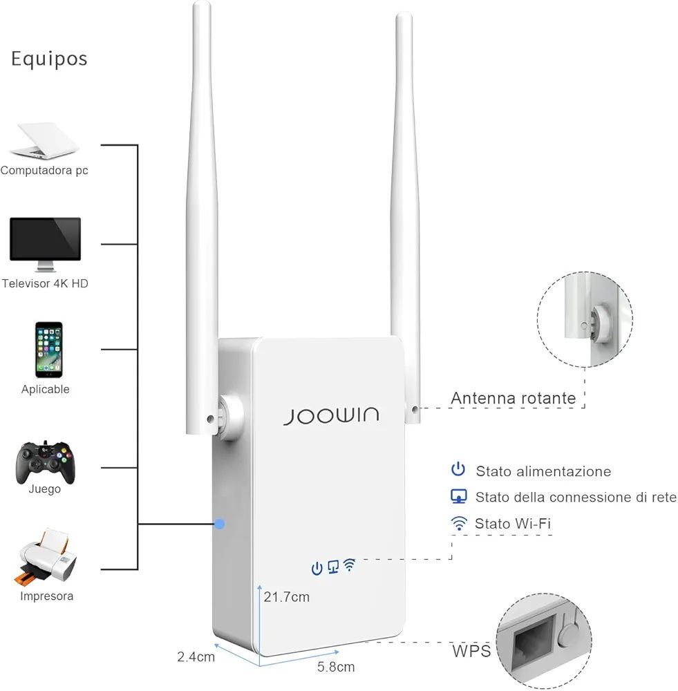 JOOWIN Wzmacniacz Sygnału WiFi