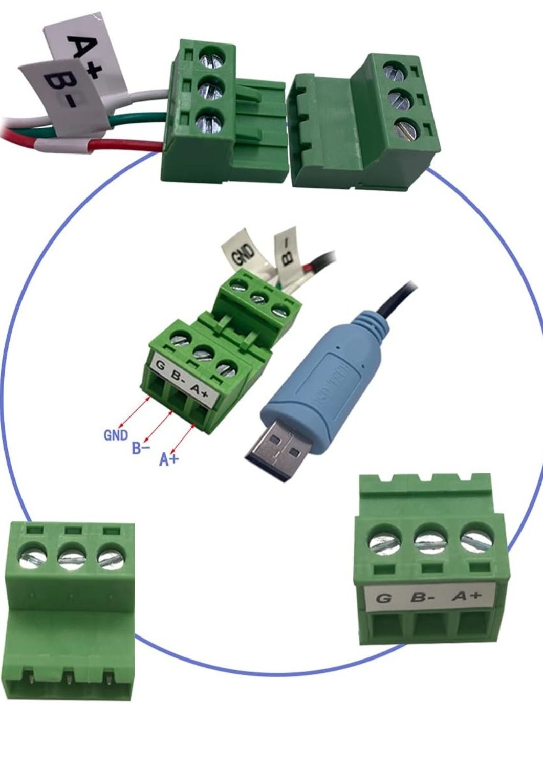 DSD TECH SH-U15 kabel USB na RS485 z klipsami krokodylkowymi