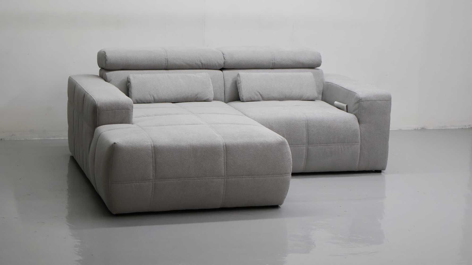 TAW DESIGN narożnik regulowane zagłówki rogówka sofa kanapa SZARA tkan