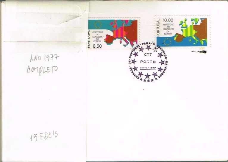 PORTUGAL Sobrescritos  DE 1ºdia (FDC'S) Anos de 1976 A 1981 COMPLETOS