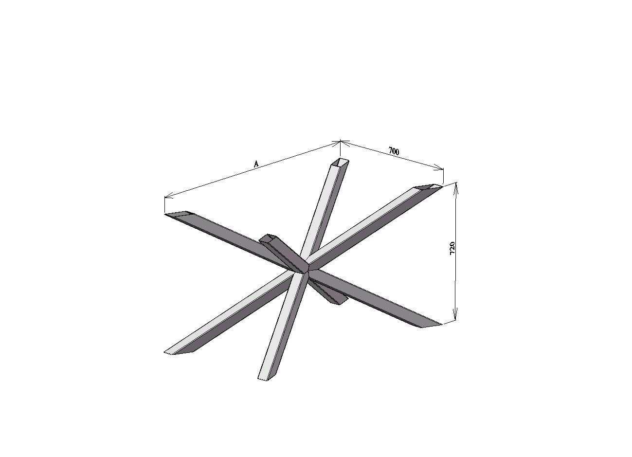 Nogi do stołu typu PAJĄK PODSTAWA do STOŁU KAWOWEGO LOFT laser 3D