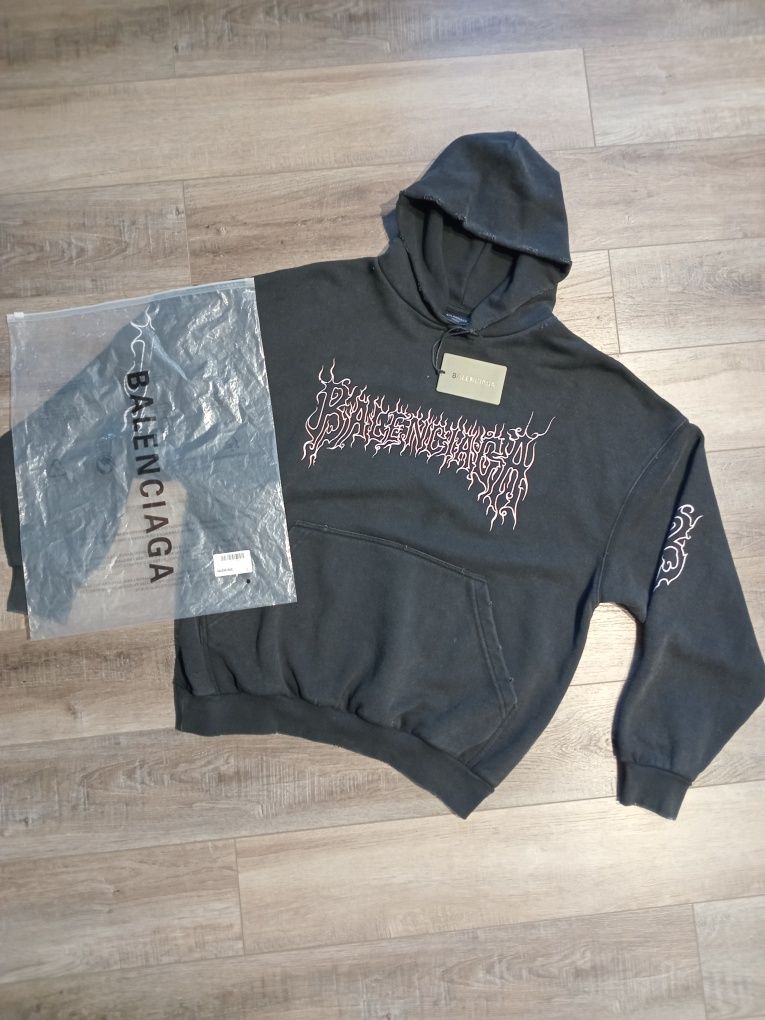 Худі Balenciaga Darkwave Hoodie сіре кофта oversize y2k opium 1:1