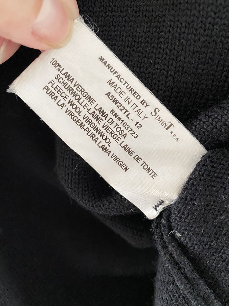 Armani 38 sweter wełna czarny Lana Vergine Wool