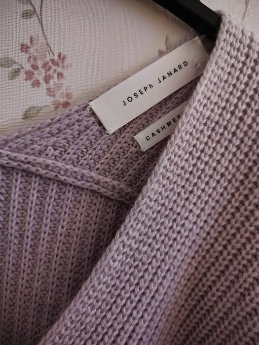 Joseph Janard sweter kardigan z kaszmiru ,cashmere fiolet rozm 38-40