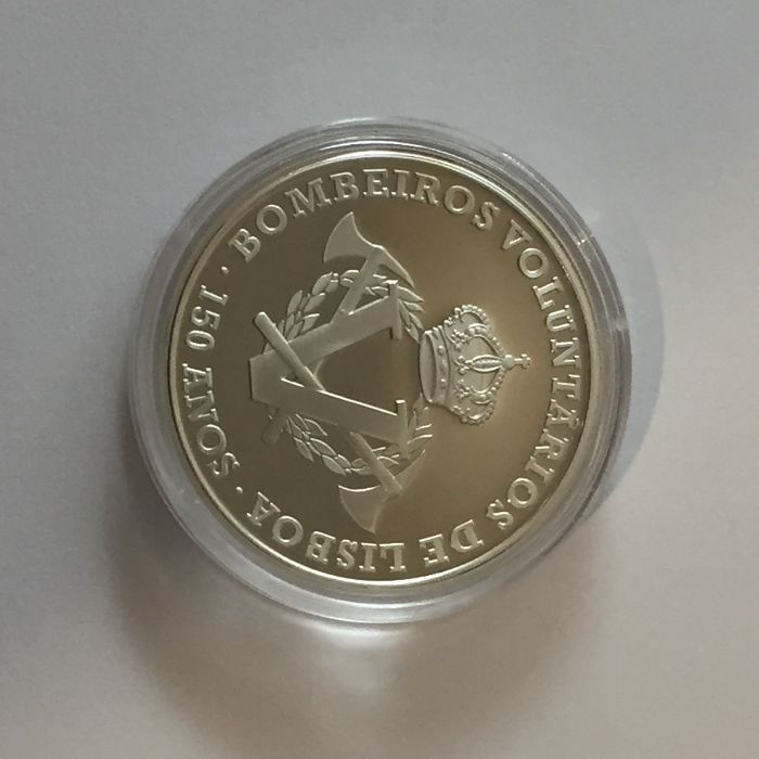 BOMBEIROS Voluntários Lisboa 150 anos - medalha prata- edição da INCM