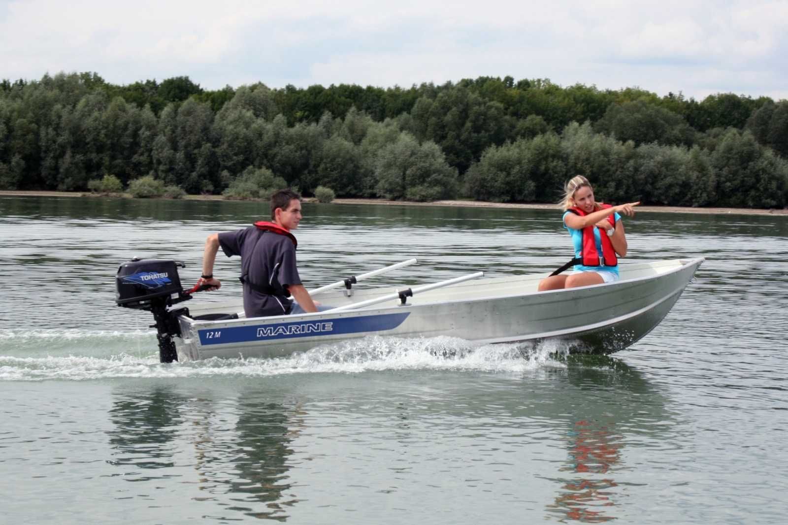 Łódź Wiosłowa Motorowa Aluminiowa Marine 12M I 3,70 x 1,39 m I 51 KG
