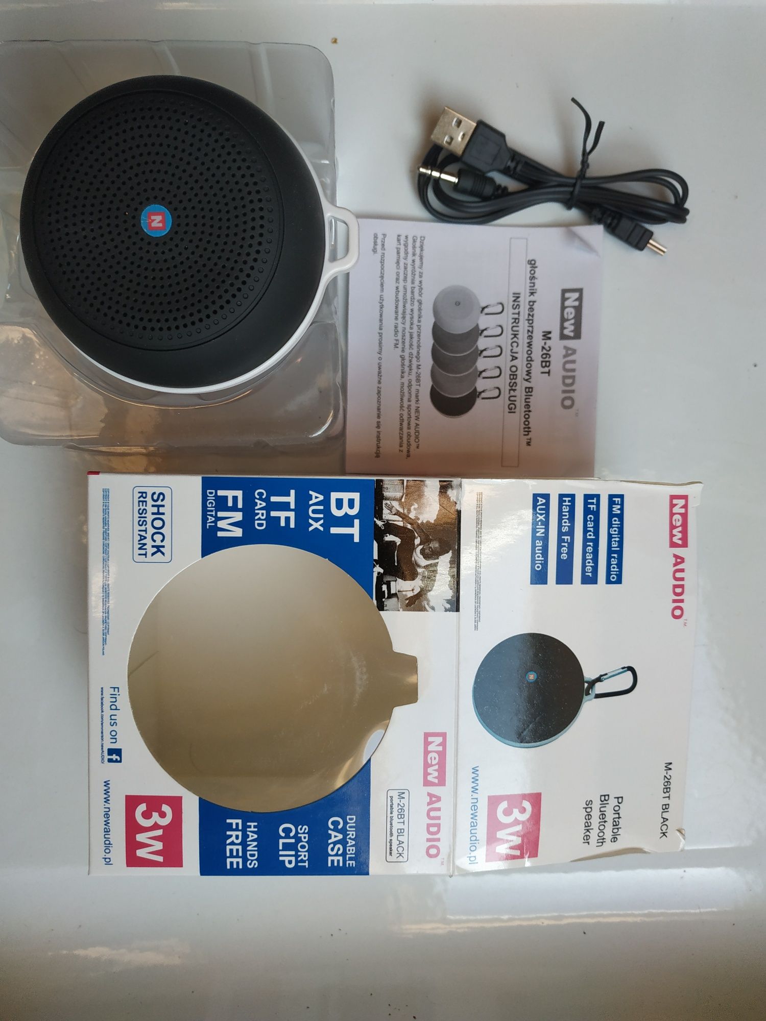 Głośnik Bluetooth przenośny New Audio M-26BT czarny