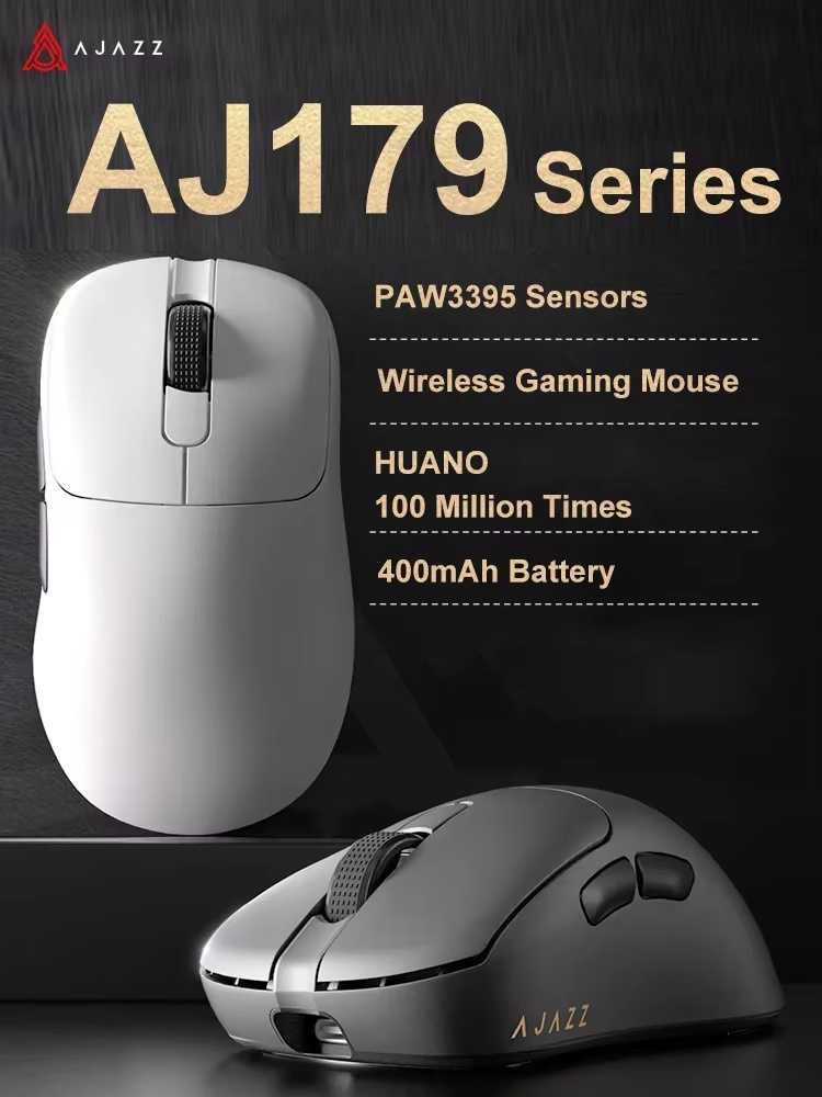 Игровая мышь Ajazz AJ179 PRO PAW3395 BT5.2 White + док-станция