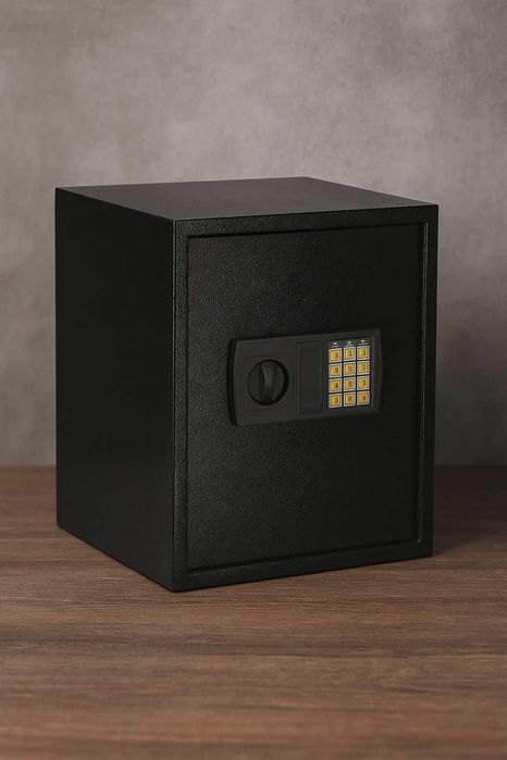 Sejf domowy elektroniczny z szyfrem i kluczem na dokumenty pieniądze