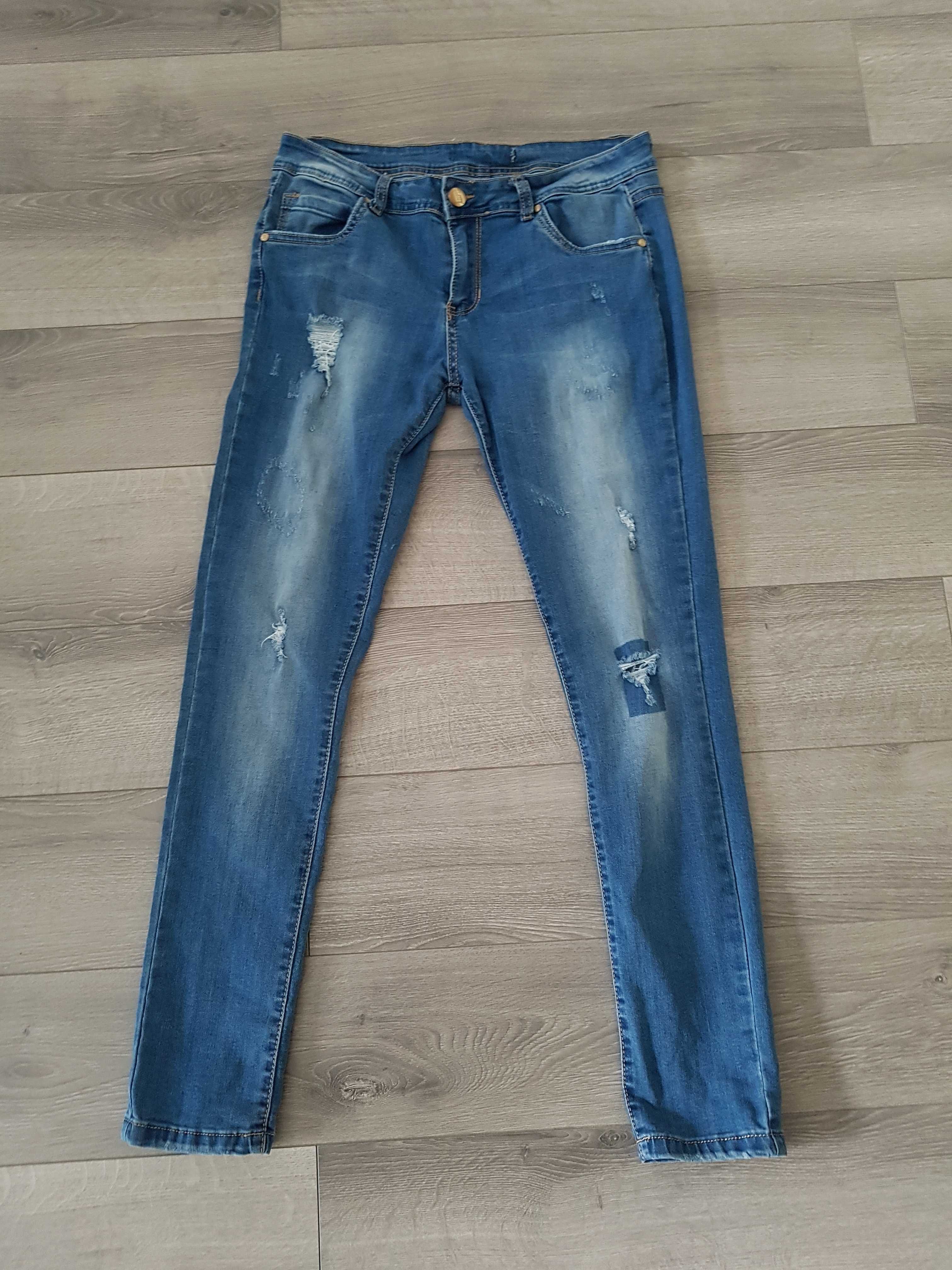 M.sara Niebieskie jeansy z rozdarciami XXL 32