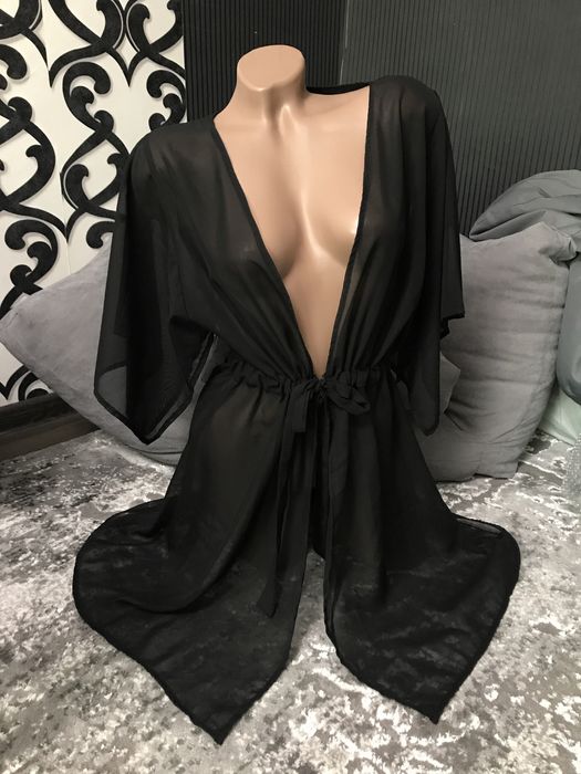 Чорне парео / пляжна сукня - халат на море