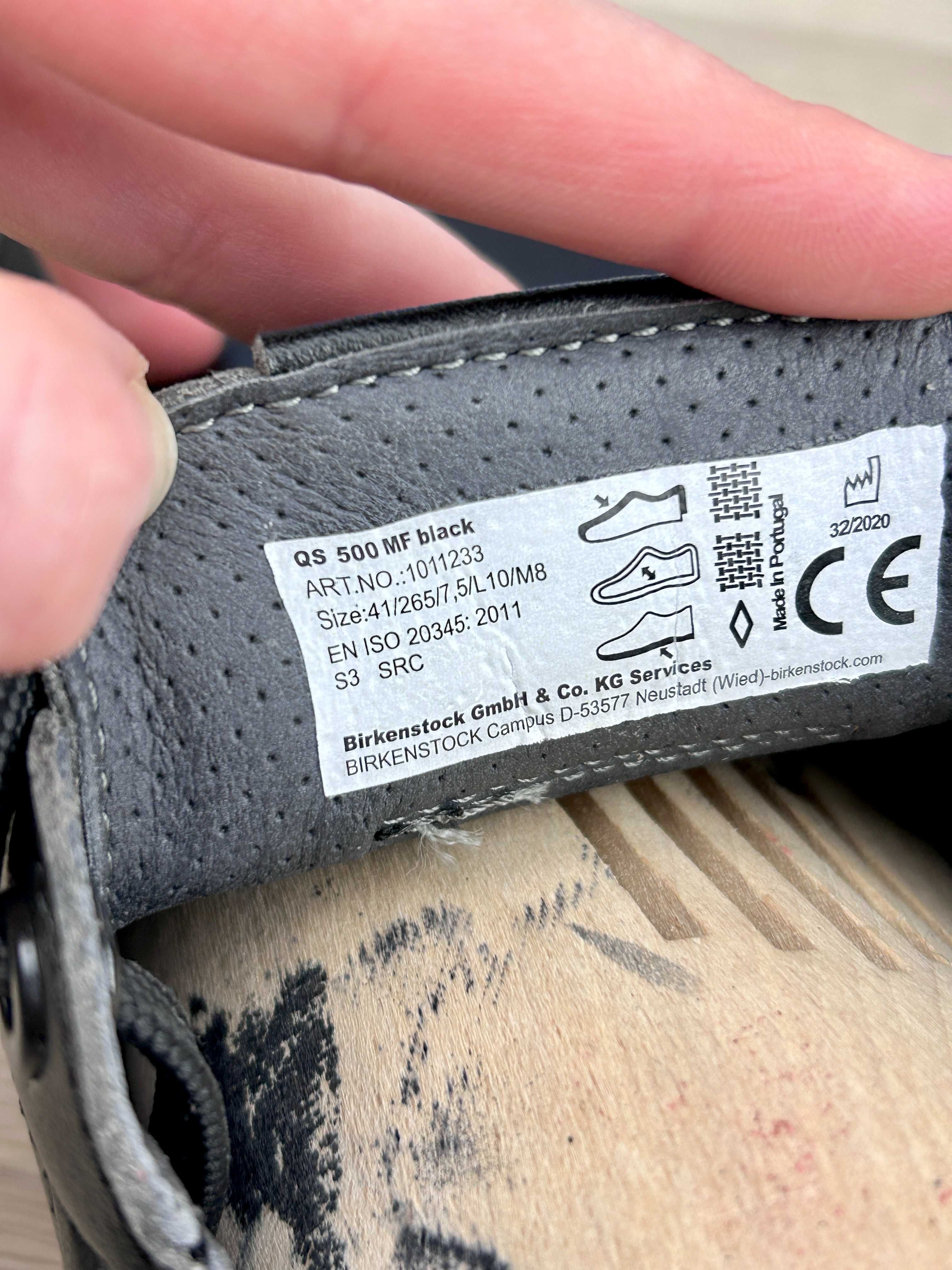 Рабочие ботинки Birkenstock QS 500 MF черные кожаные мужские 41