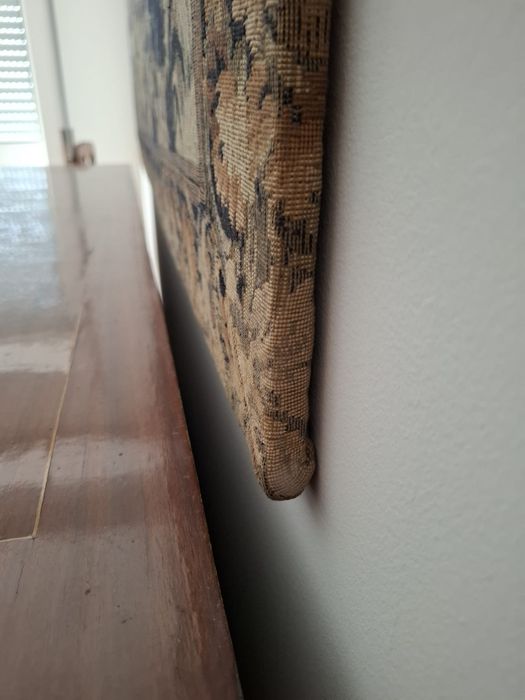 Tapeçaria Vintage anos 50 - cena campestre  com veados - 165x115 cm