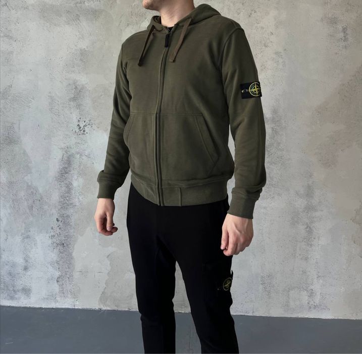 Stone Island Зіп Худі | Кофта Стон Айленд | Чоловіча Унісекс Бежева