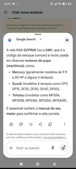 Vela NGK 3481 DCPR6E