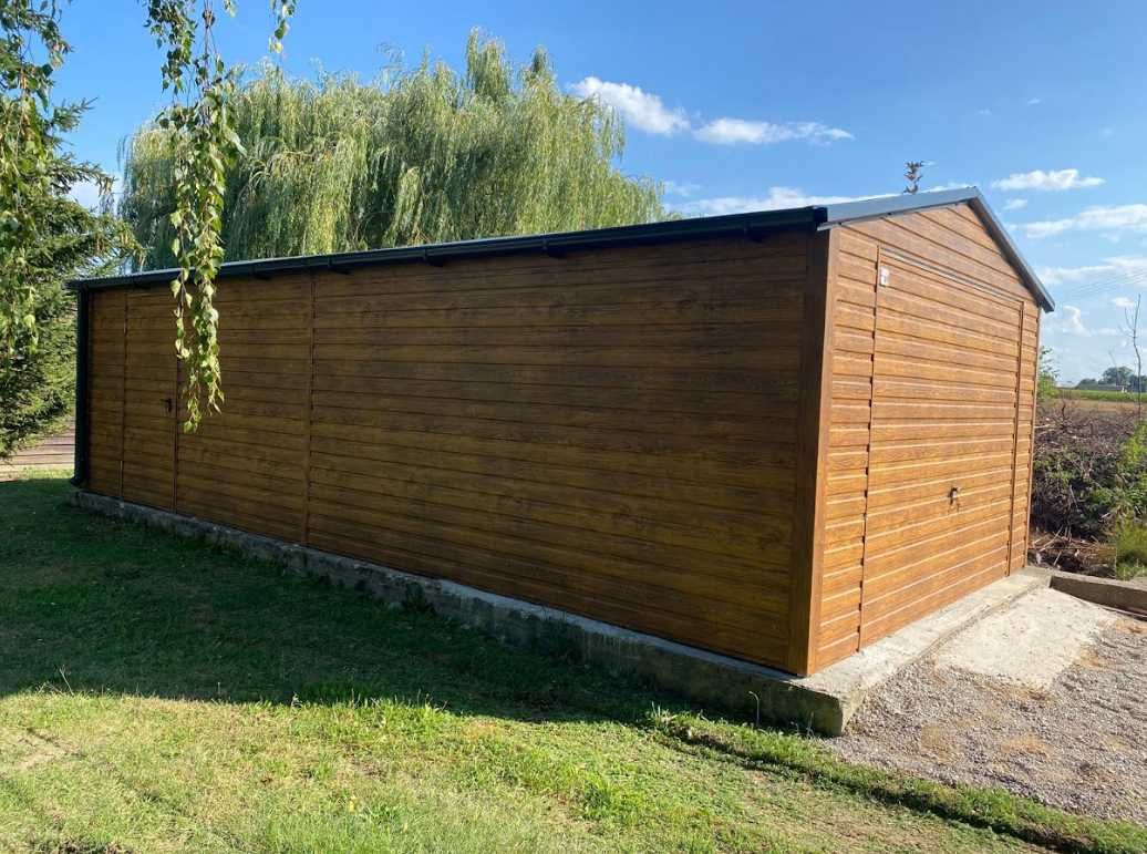 Garaż blaszany 4x7, garaże drewnopodobne, solidna konstrukcja