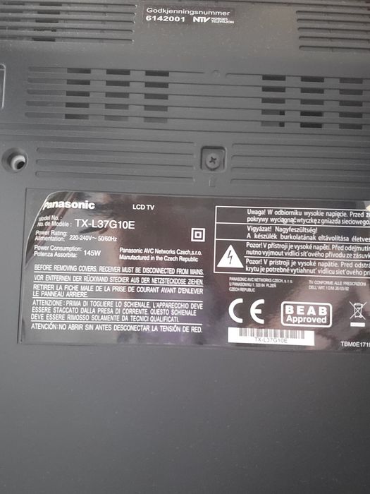 Telewizor Panasonic Vieira TX-L37G10E 37 cali Full HD stand bdb