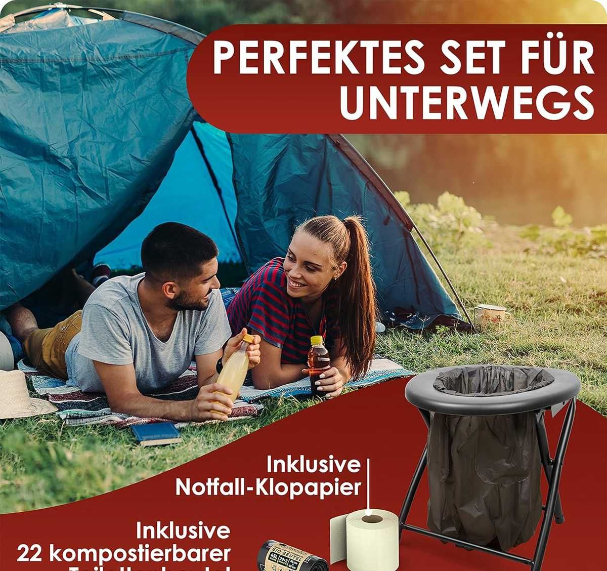 Nowa toaleta kempingowa / ubikacja / WC / składana / Weidebach !A1848!