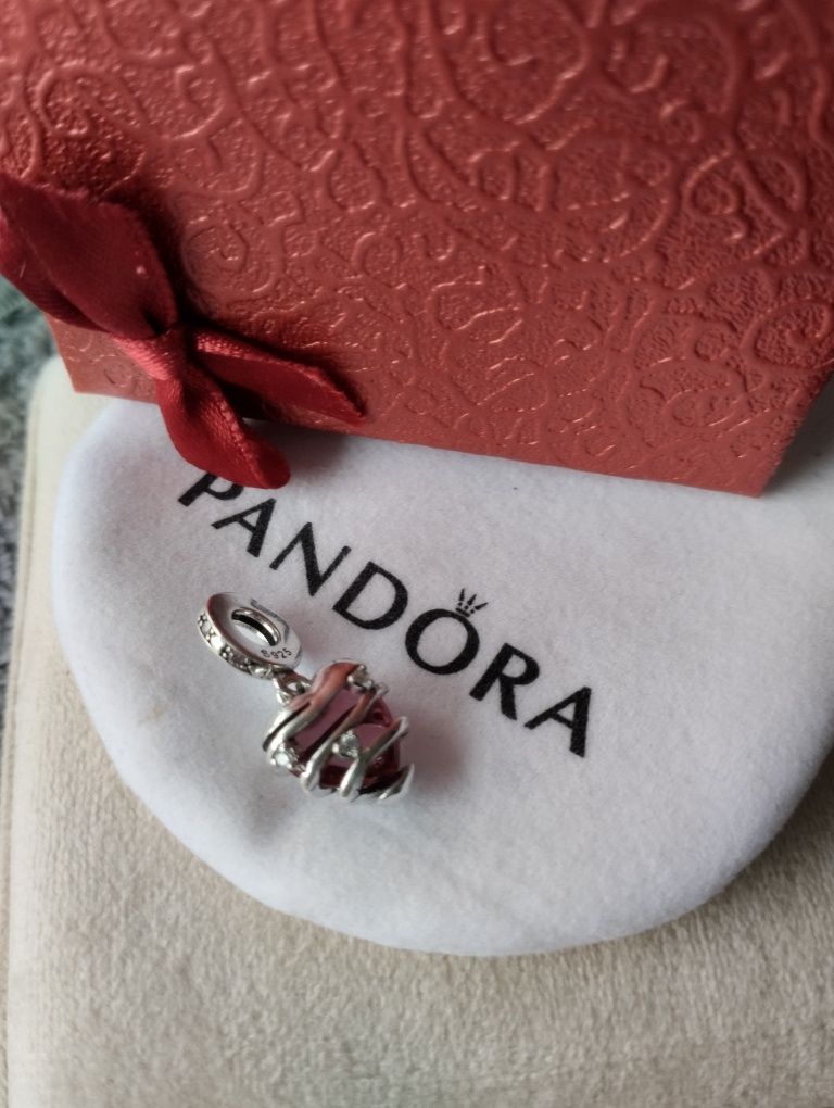 Charms serce cyrkonie jak Pandora 925 srebro nowy